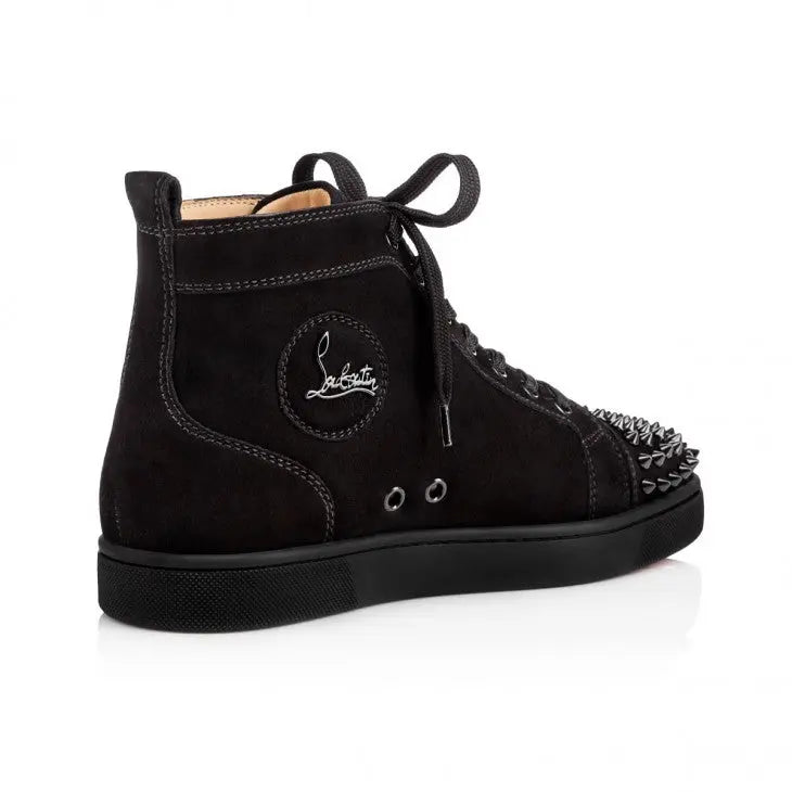 Louboutin Lou Spikes "Suede - Black" KickHaven Bulgaria
