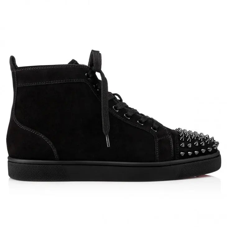 Louboutin Lou Spikes "Suede - Black" KickHaven Bulgaria
