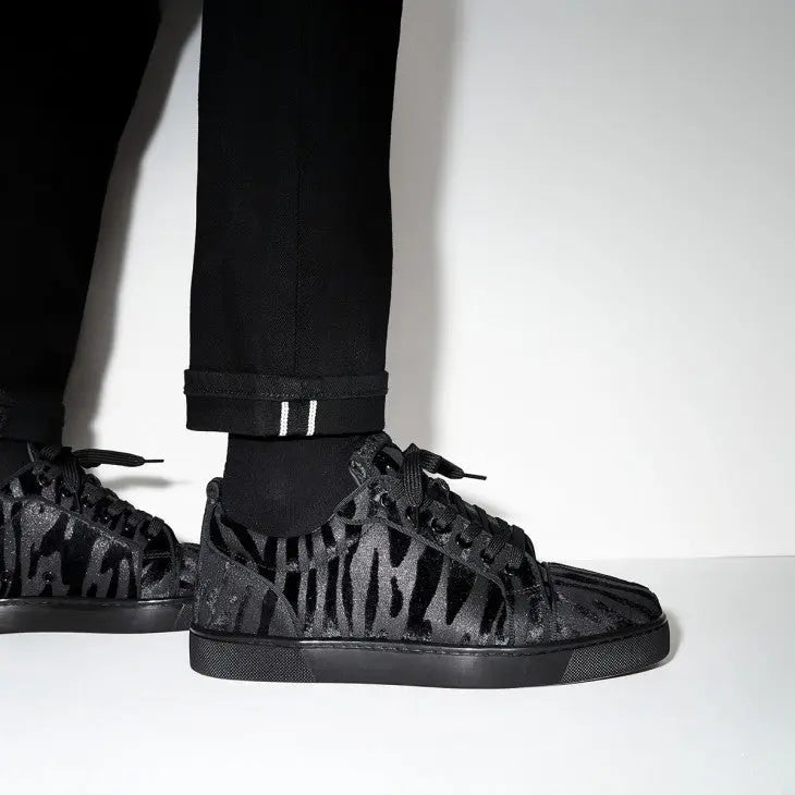 Louboutin Louis Junior "Velvet Quagga - Black" KickHaven Bulgaria