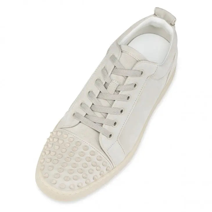 Louboutin Louis Junior Spikes "Veau velours and spikes - Albatre" KickHaven Bulgaria