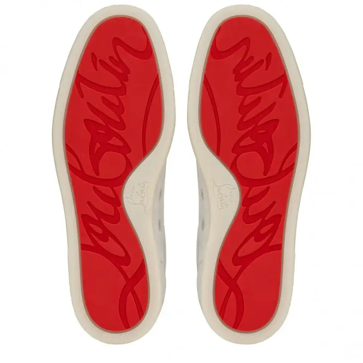 Louboutin Louis Junior Spikes "Veau velours and spikes - Albatre" KickHaven Bulgaria