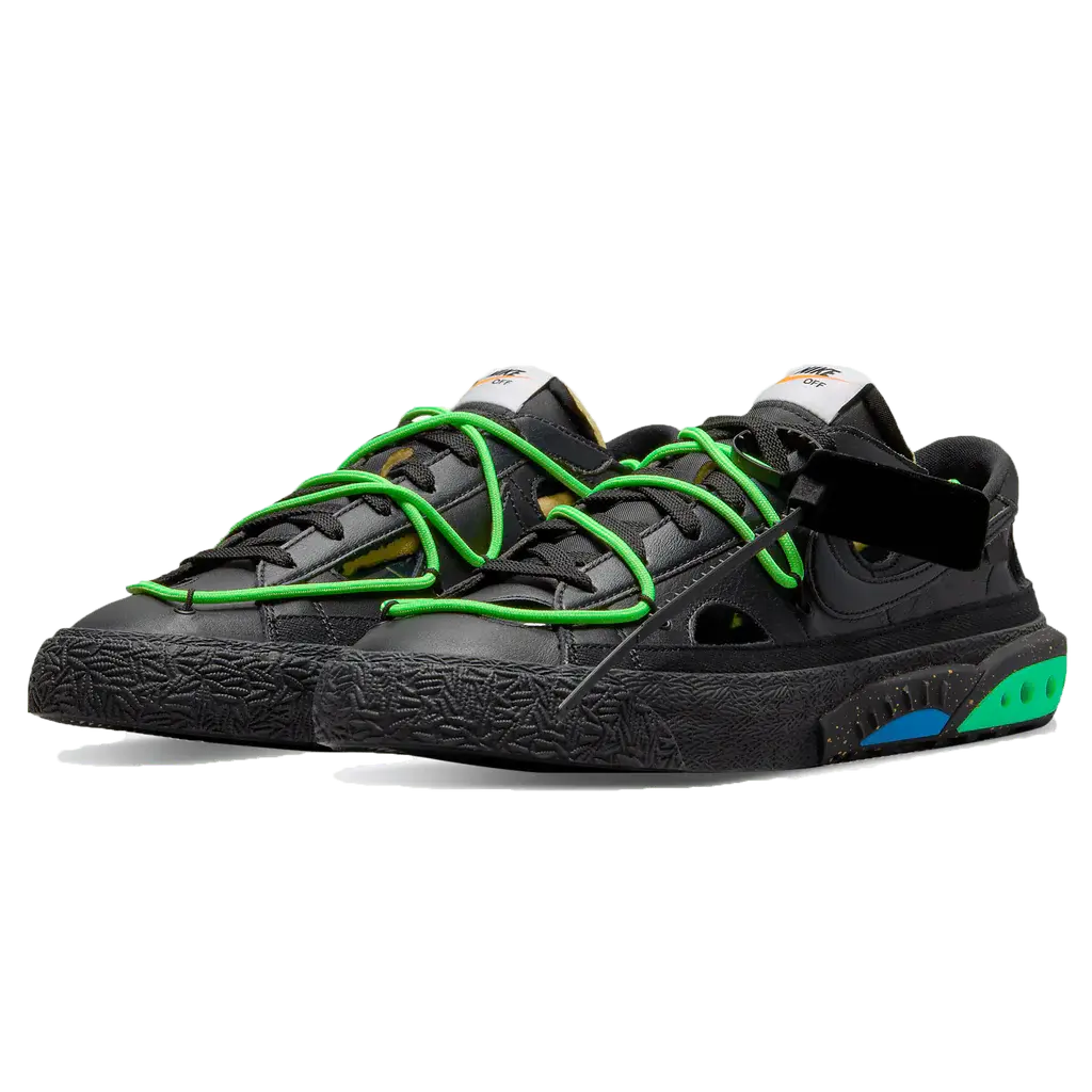 Off-White x Nike Blazer Low 'Black Electro Green' KickHaven Bulgaria