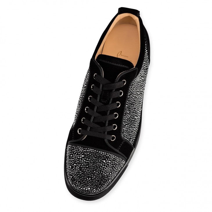 Louboutin Louis Junior Strass "Suede calf and strass - Black"