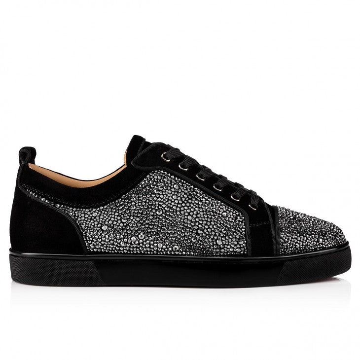 Louboutin Louis Junior Strass "Suede calf and strass - Black"