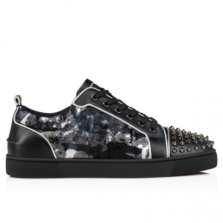 Louboutin Louis Junior Spikes "Calf leather, leather Gravity and spikes - Black"
