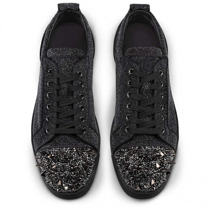 Louboutin Louis Junior P Pik Pik Strass "Suede, leather Comete and strass - Black"  - Доставка за 1 работен ден