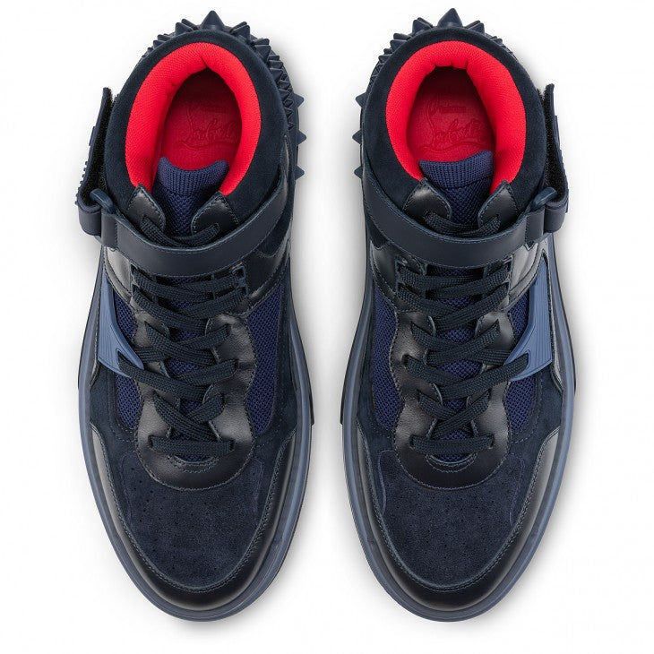 Louboutin Astroloubi Mid "Calf leather, suede and rubber - Navy"