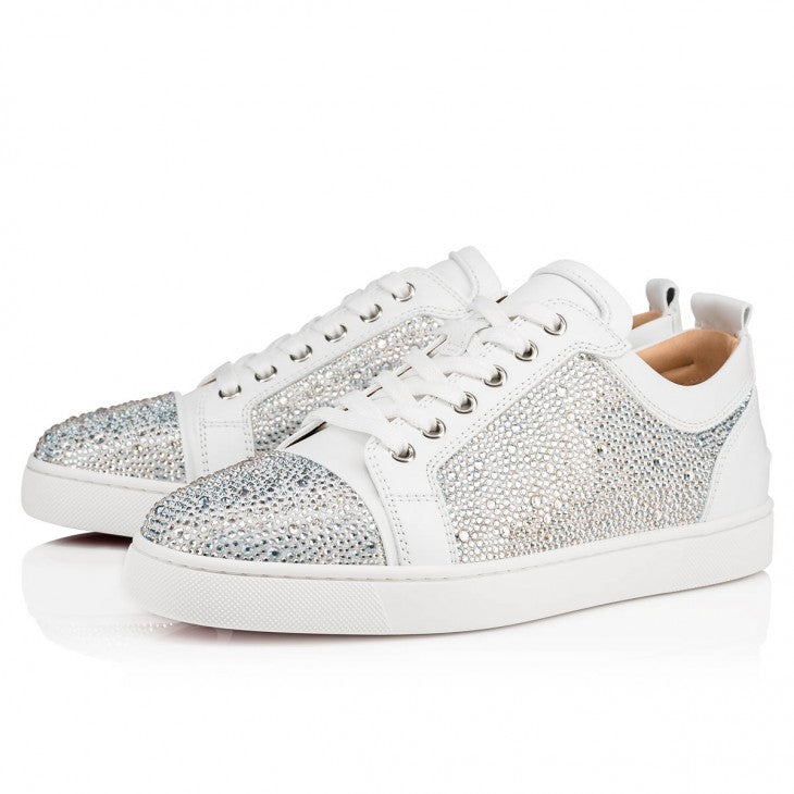 Louboutin Louis Strass "Suede and strass - Silver"