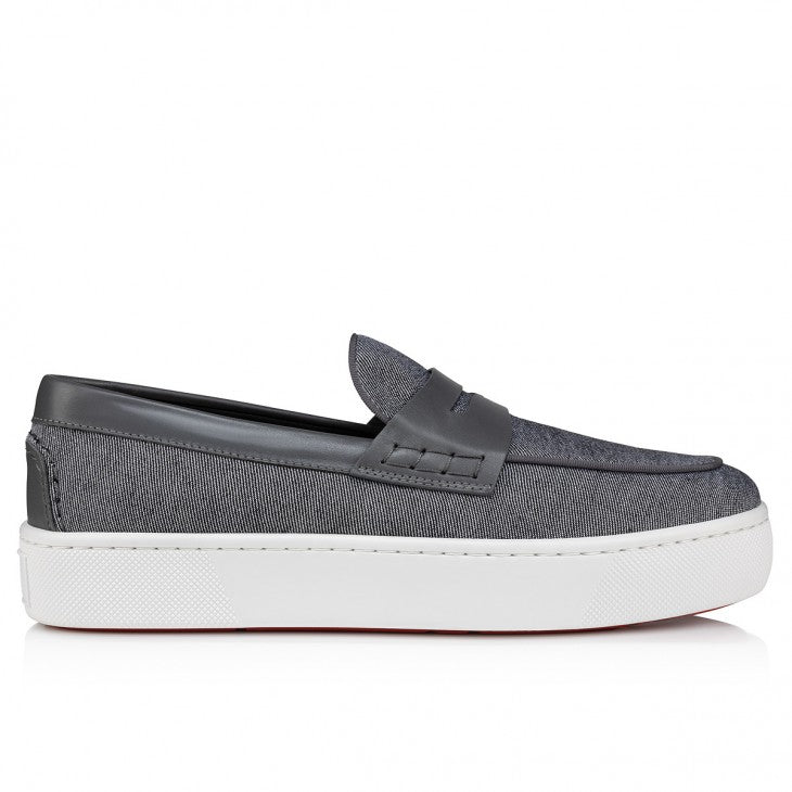 Louboutin Paqueboat " Linen Country and calf leather - Smoky"