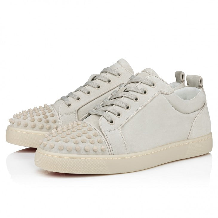 Louboutin Louis Junior Spikes "Veau velours and spikes - Albatre"