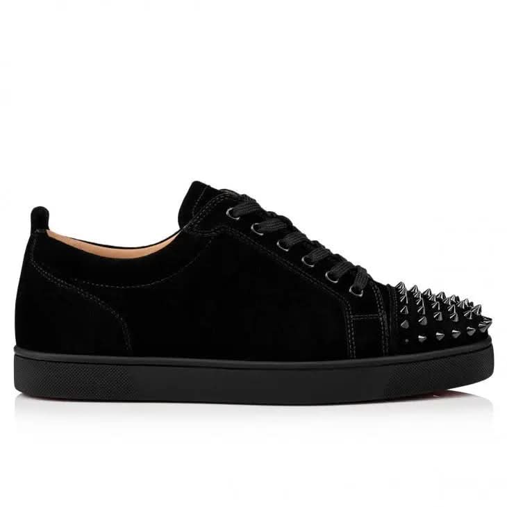 Louboutin Louis Junior Spikes "Veau velours - Black" - Доставка за 1 работен ден KickHaven Bulgaria  KickHaven Bulgaria