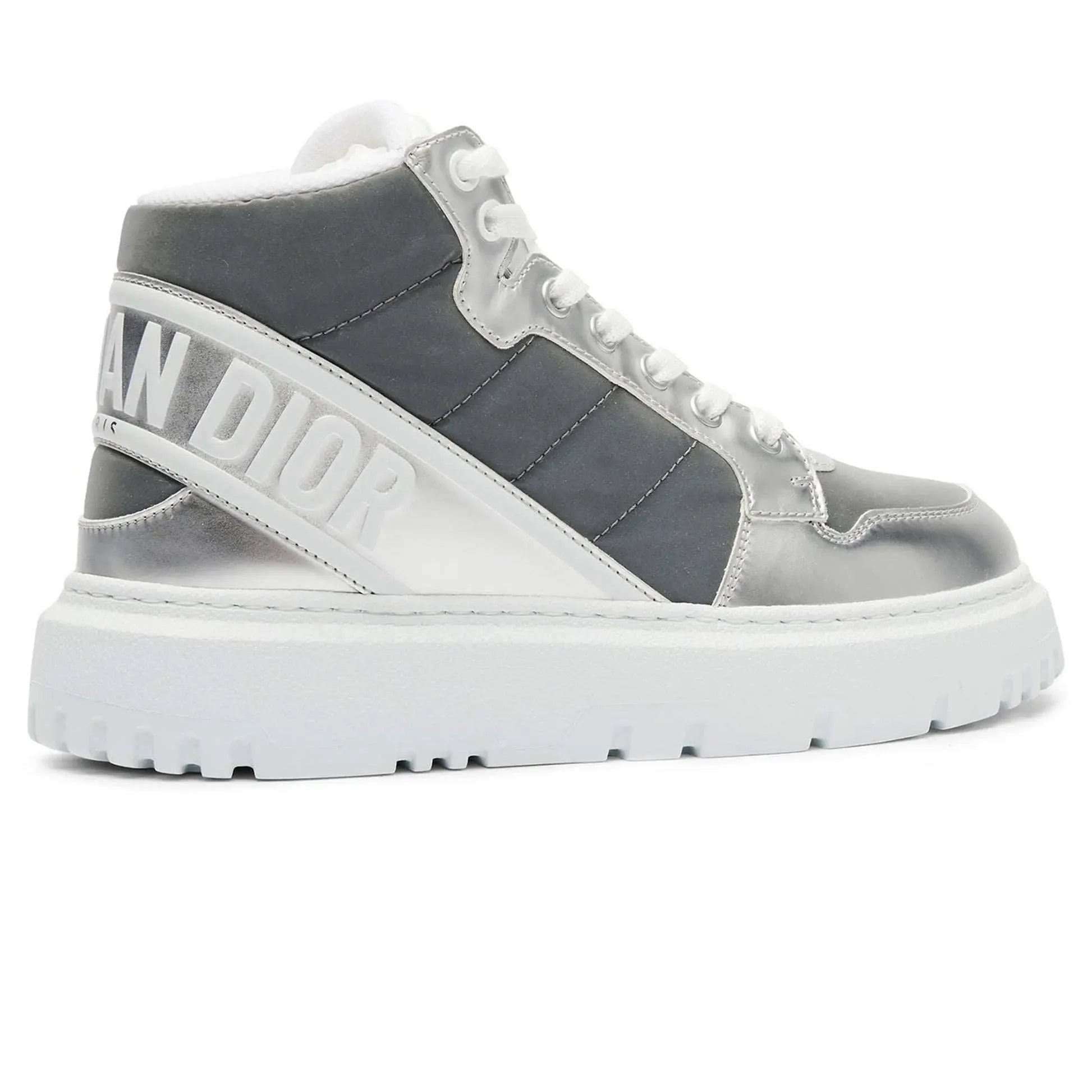 Dior D-Player Grey Reflective Quilted Nylon Trainer