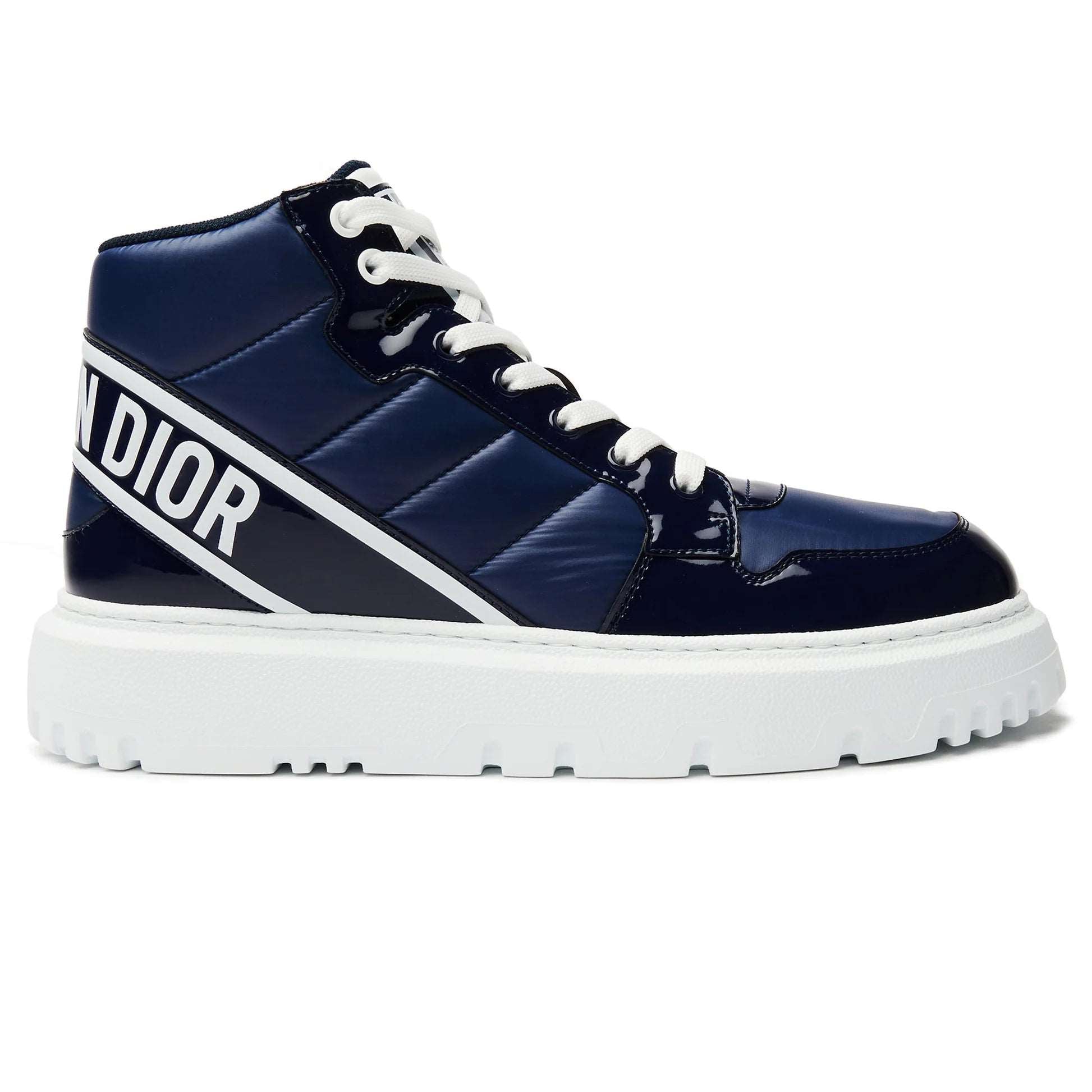 Dior D-Player Navy And White Quilted Nylon Trainer