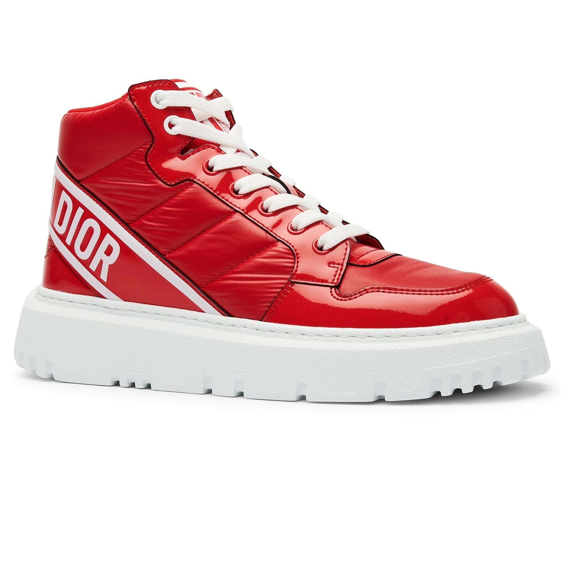 Dior D-Player Red Quilted Nylon Trainer