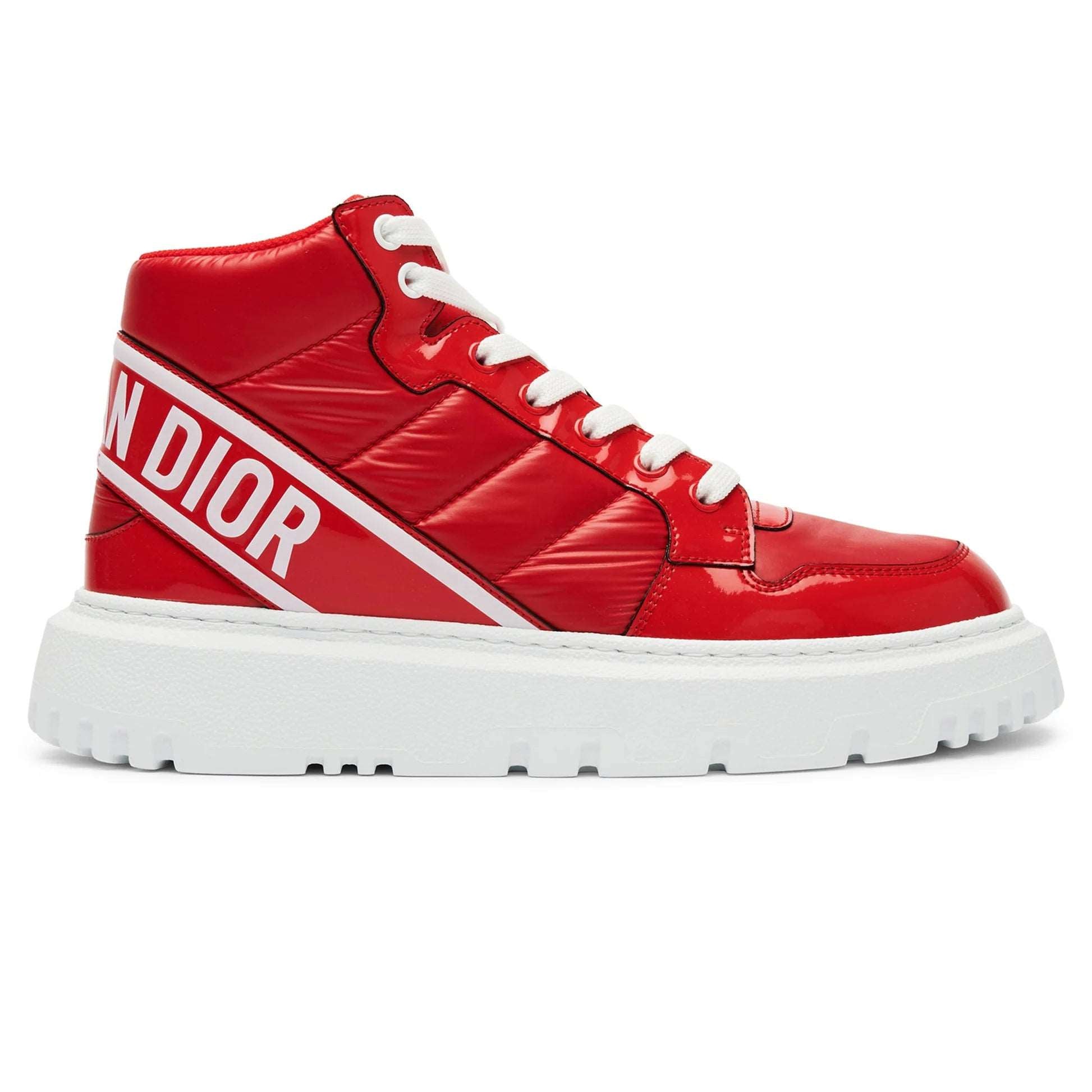 Dior D-Player Red Quilted Nylon Trainer