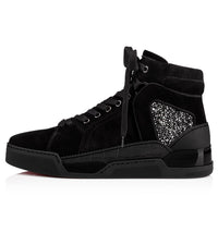 Louboutin Louis "Patent calf leather, Veau velours and strass"