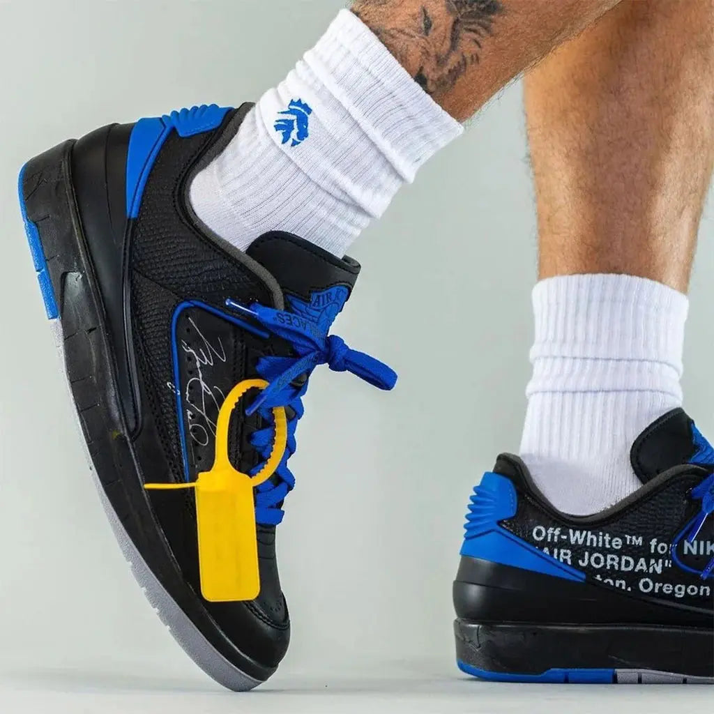 Off-White x Air Jordan 2 Retro Low SP 'Black Varsity Royal' KickHaven Bulgaria