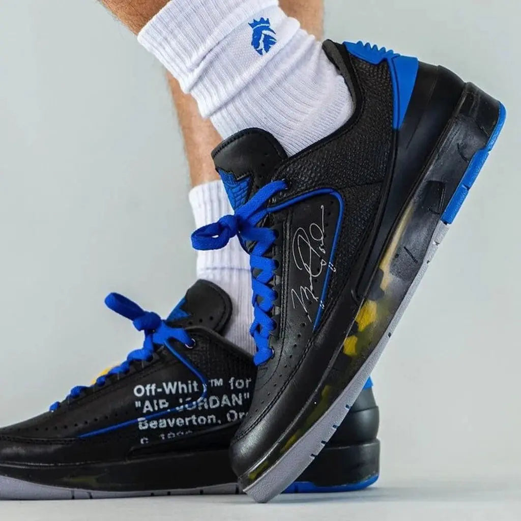 Off-White x Air Jordan 2 Retro Low SP 'Black Varsity Royal' KickHaven Bulgaria